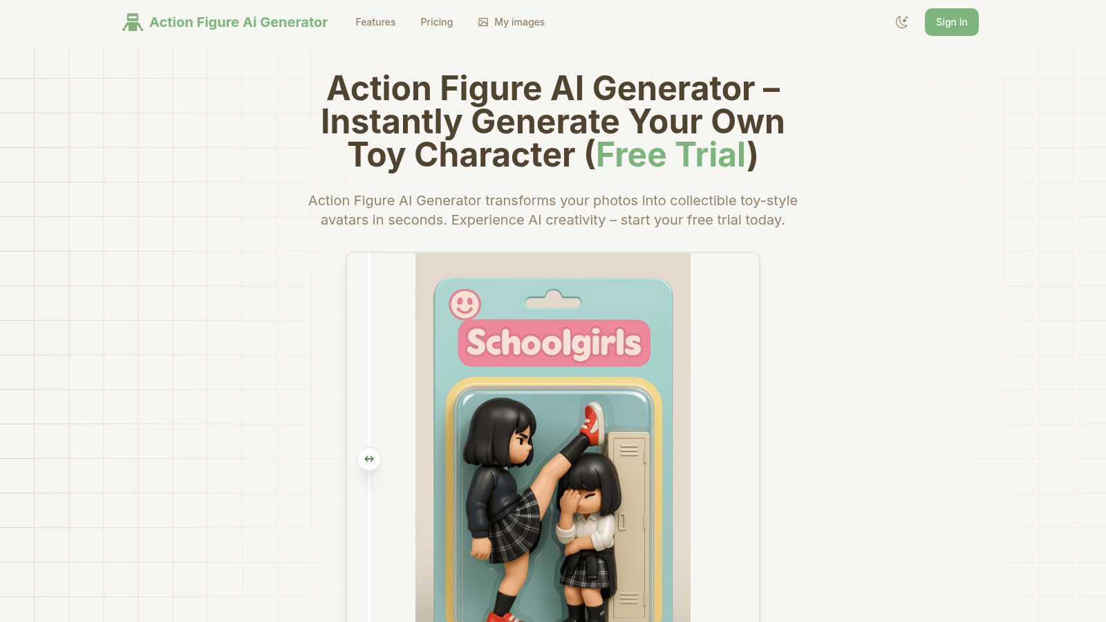 Action Figure AI Generator AI tool interface and features