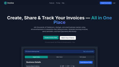 eInvoice Generator - AI Tool, SaaS, or Software for Business & Finance