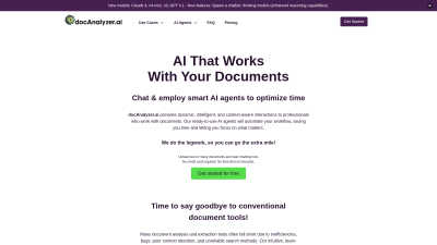 docAnalyzer.ai - AI Tool, SaaS, or Software for AI Assistants