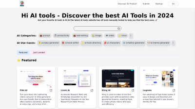 Hi AI Tools - AI Tool, SaaS, or Software for Content Creation
