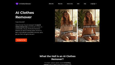 AI Clothes Remover - AI Tool, SaaS, or Software for Image & Photo