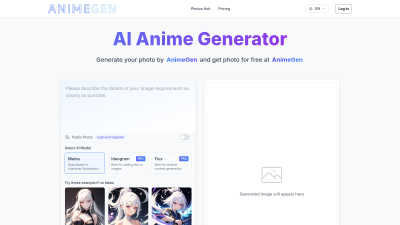 AnimeGen - Anime Image Generator - AI Tool, SaaS, or Software for AI Assistants