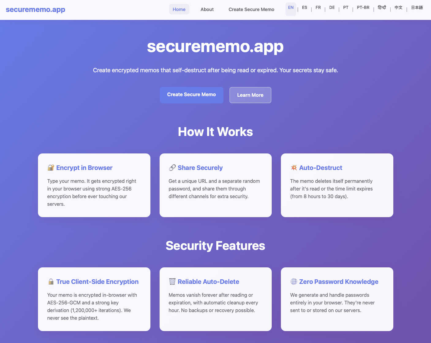 securememo.app AI tool interface and features