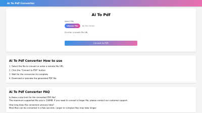 AI to PDF - AI Tool, SaaS, or Software for AI Assistants