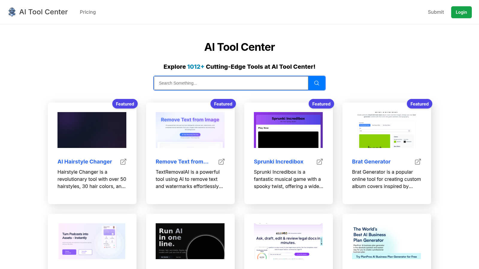 AI Tool Center AI tool interface and features