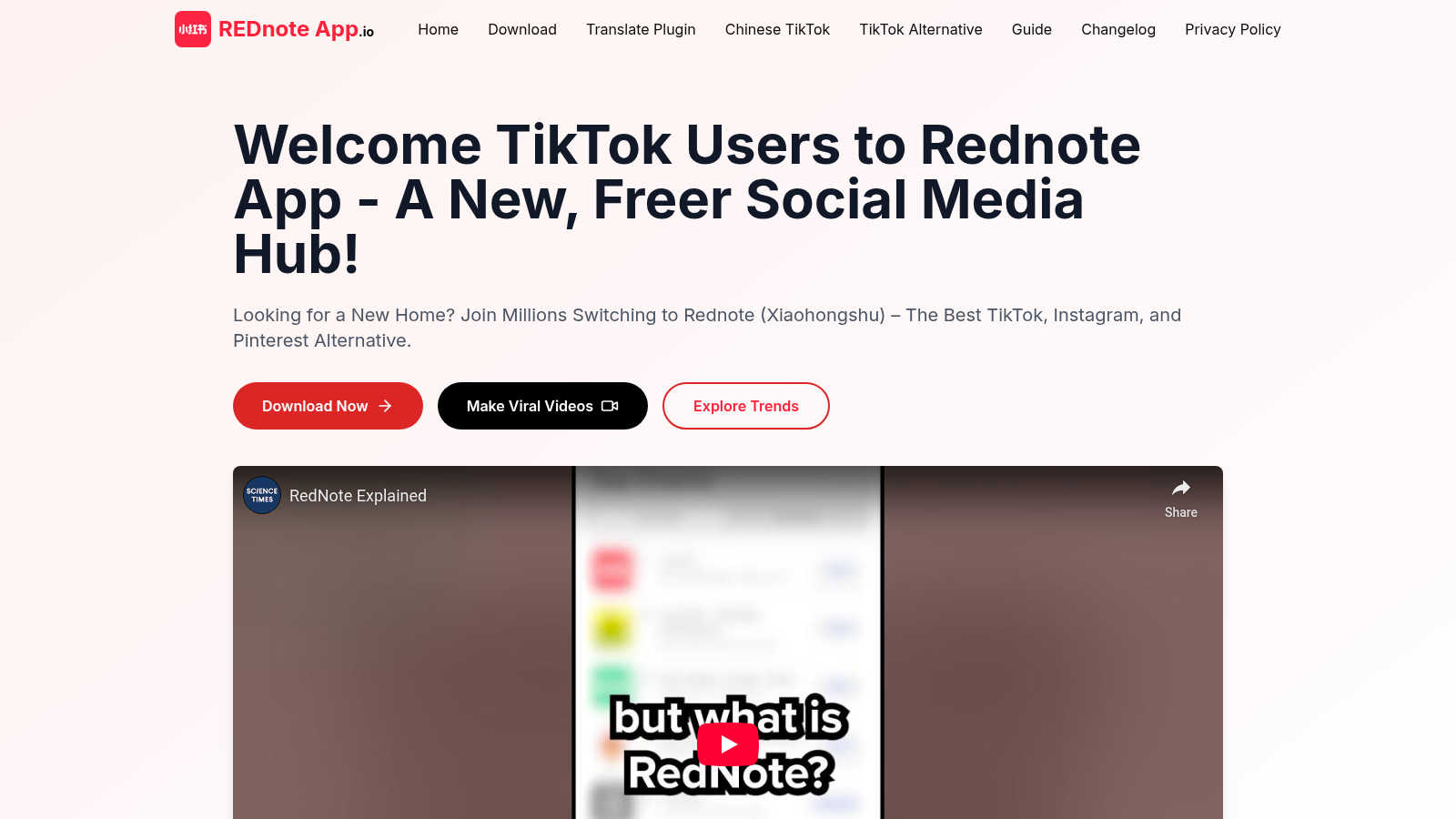 Rednote App AI tool interface and features