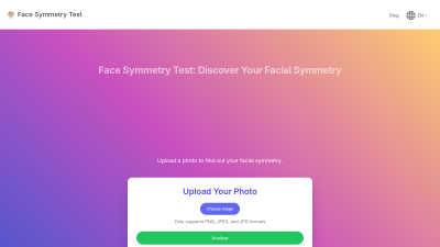 Face Symmetry Test - AI Tool, SaaS, or Software for Fitness & Health