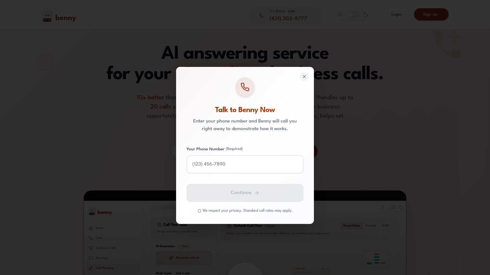 Ask Benny AI tool interface and features