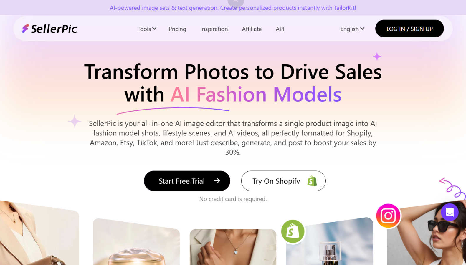 Seller Pic AI tool interface and features
