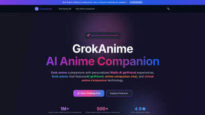 Grok Anime - AI Tool, SaaS, or Software for AI Assistants