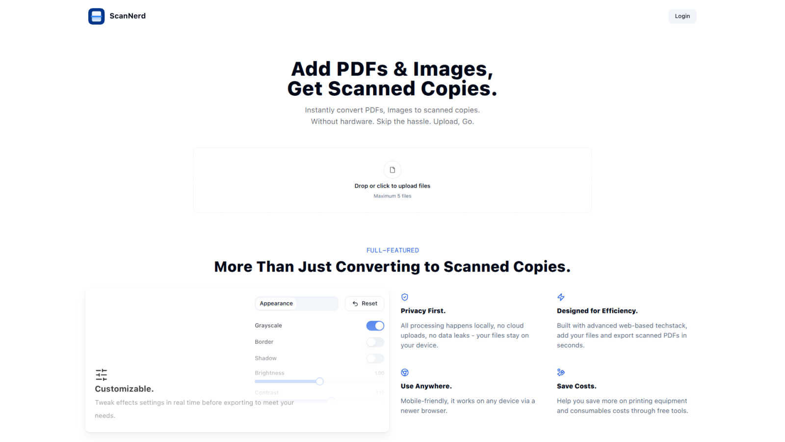ScanNerd AI tool interface and features