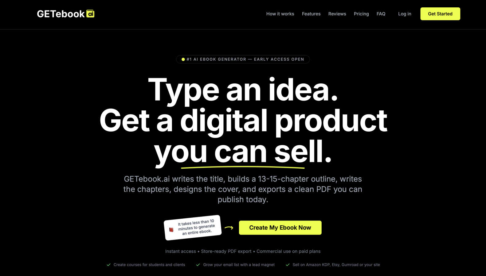 GETebook.ai AI tool interface and features