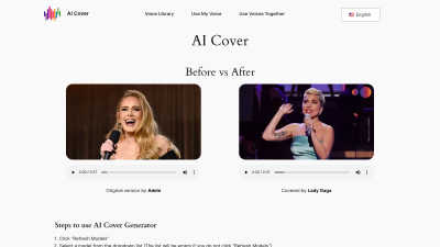 AI Cover Generator - AI Tool, SaaS, or Software for Audio & Music