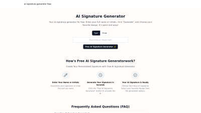 AI Signature Generators - AI Tool, SaaS, or Software for Design Tools