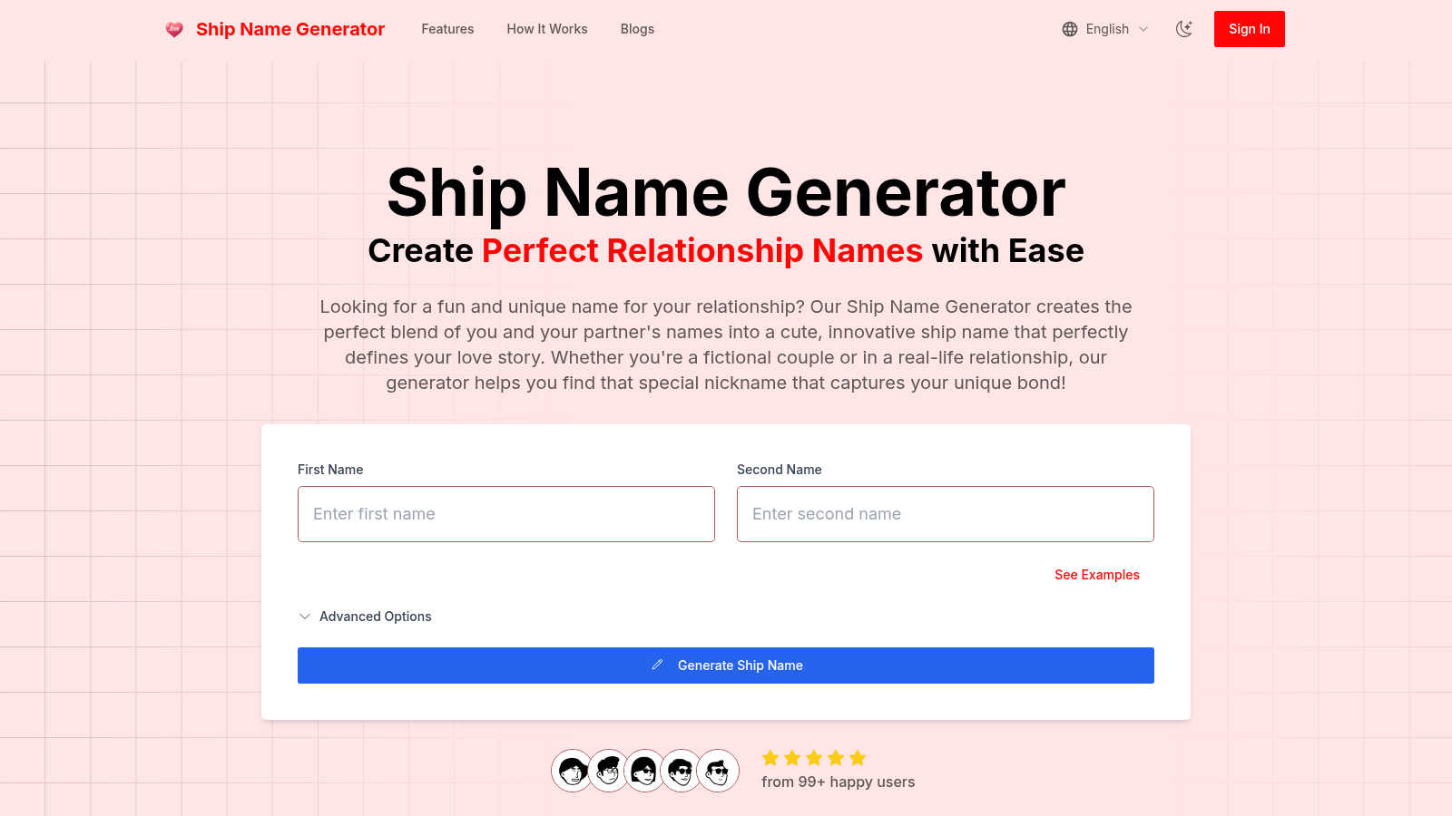 Ship Name Generator AI tool interface and features