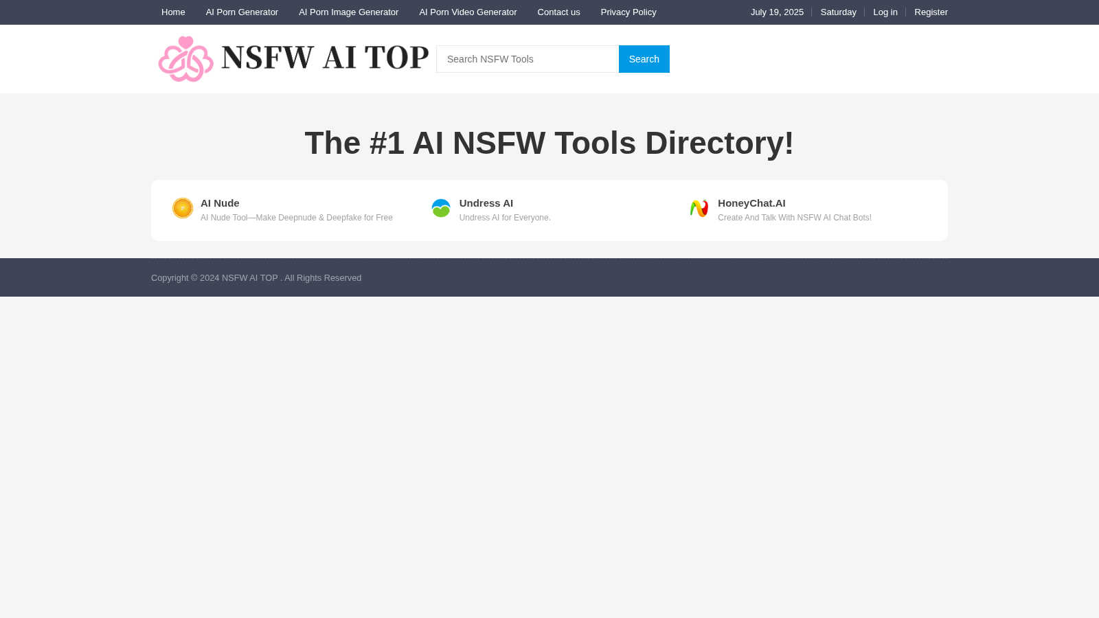 NSFW AI TOP AI tool interface and features