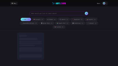 AnyLearn.ai - AI Tool, SaaS, or Software for Education & Learning