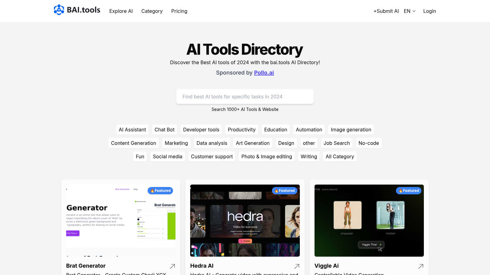 BAI.tools AI tool interface and features