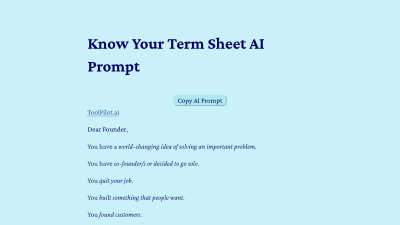 Know Your Term Sheet - AI Tool, SaaS, or Software for Business & Finance