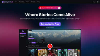 Storynest.ai - AI Tool, SaaS, or Software for Content Creation