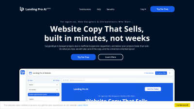 Landing Pro - AI Tool, SaaS, or Software for Content Creation