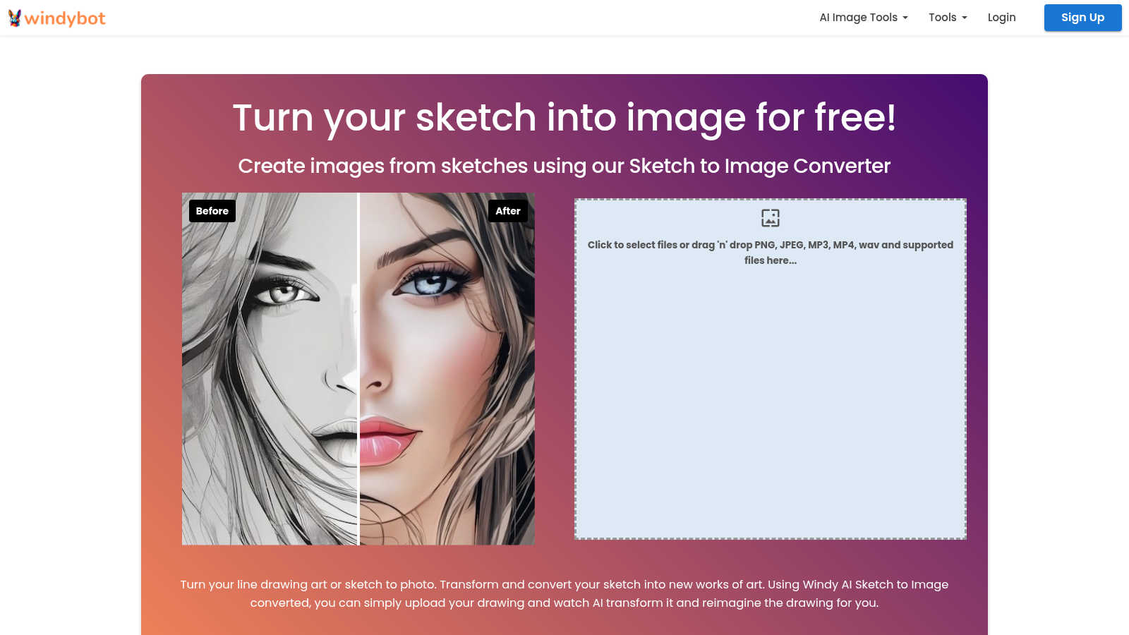 Sketch to Image AI AI tool interface and features