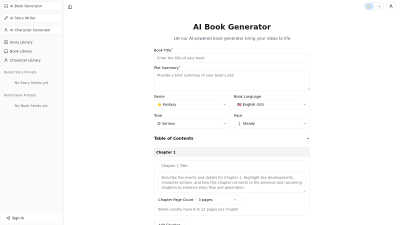 AI Book Generator - AI Tool, SaaS, or Software for Blogging & Publishing