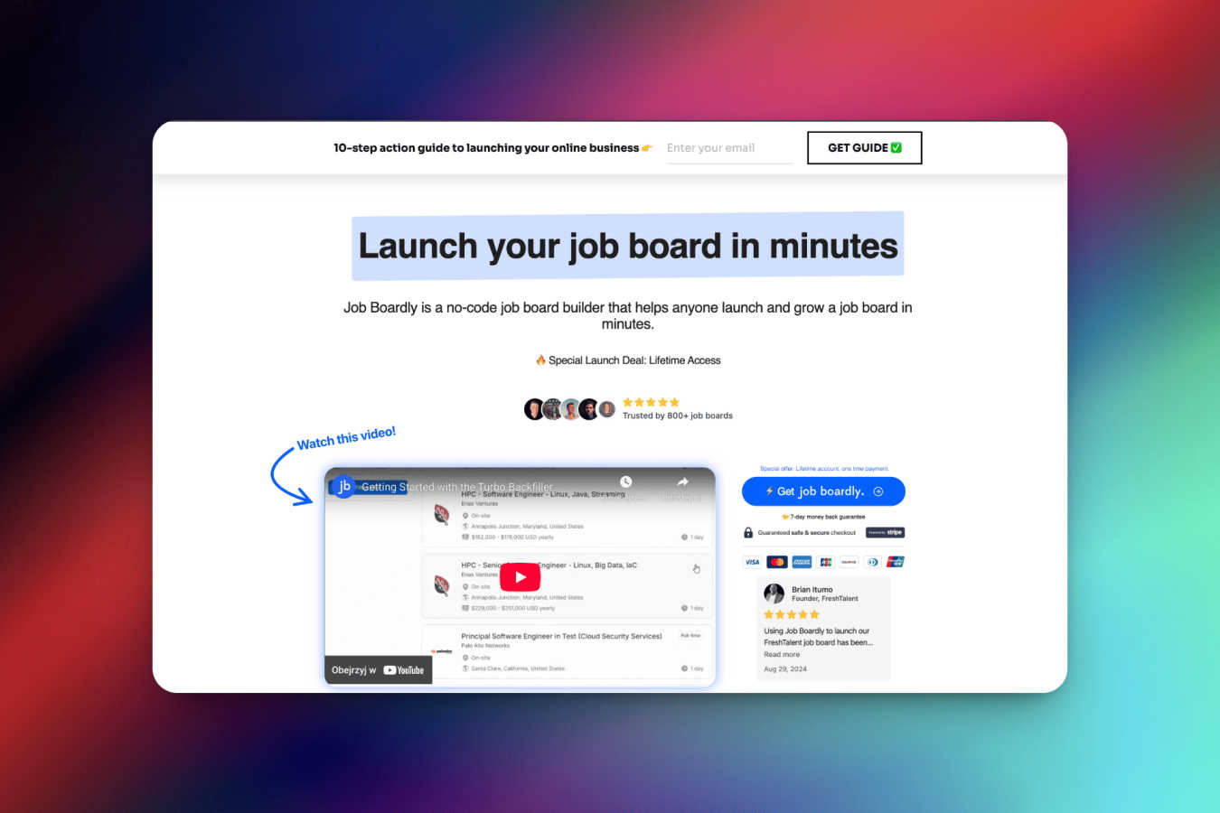 Job Boardly AI tool interface and features