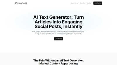 QuickPostAI - AI Tool, SaaS, or Software for Accessibility