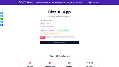 Rizz Lines AI - AI Tool, SaaS, or Software for AI Assistants