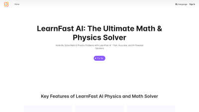 LearnFast AI: Free AI Physics Solver - AI Tool, SaaS, or Software for Education & Learning