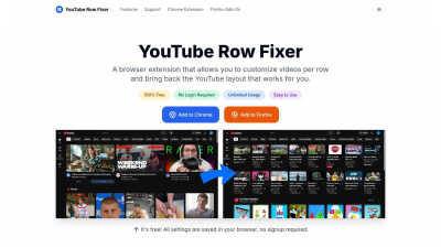 YouTube Row Fixer - AI Tool, SaaS, or Software for Accessibility