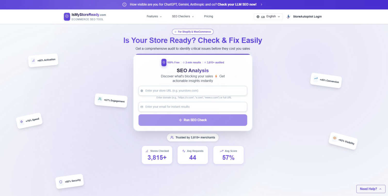 IsMyStoreReady.com AI tool interface and features