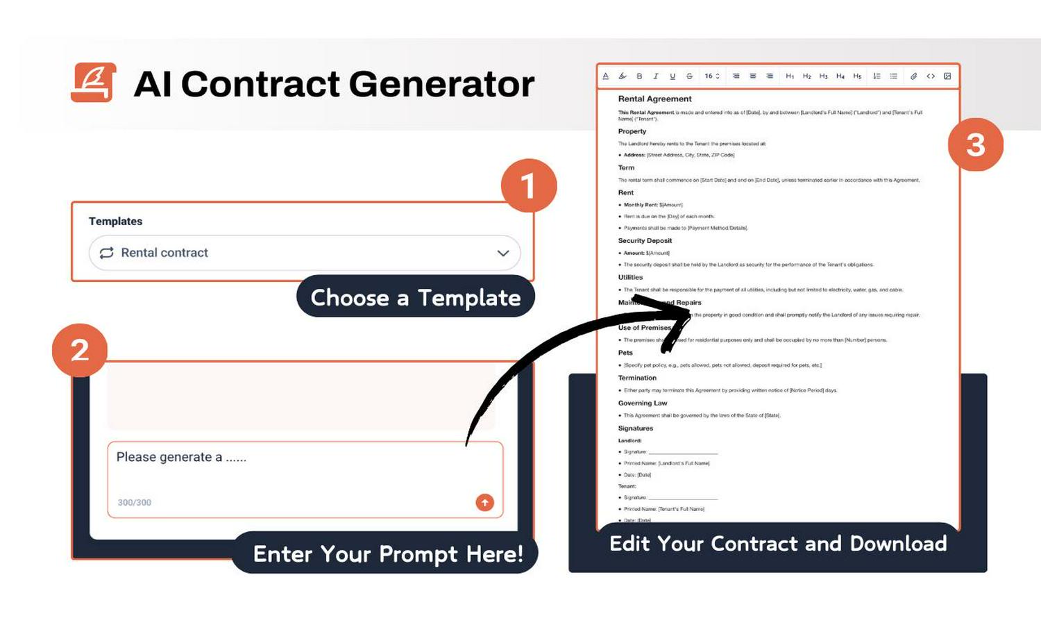 AI Contract Generator Website