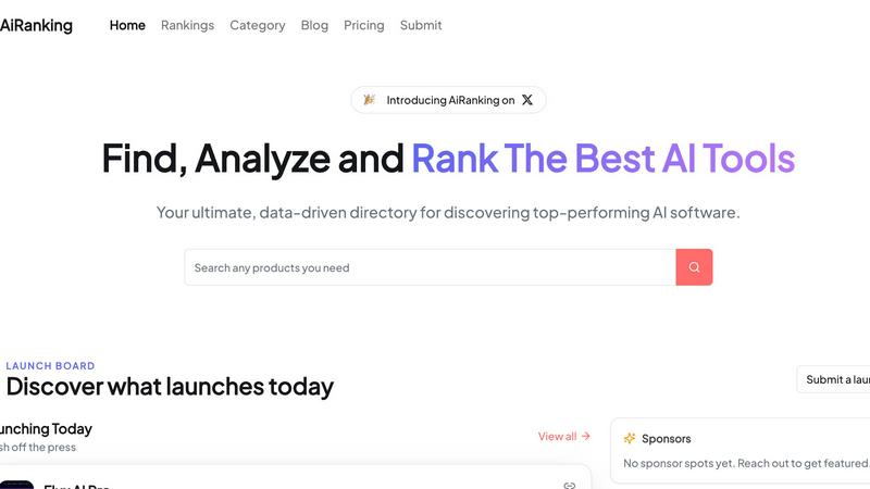 AiRanking application interface and features