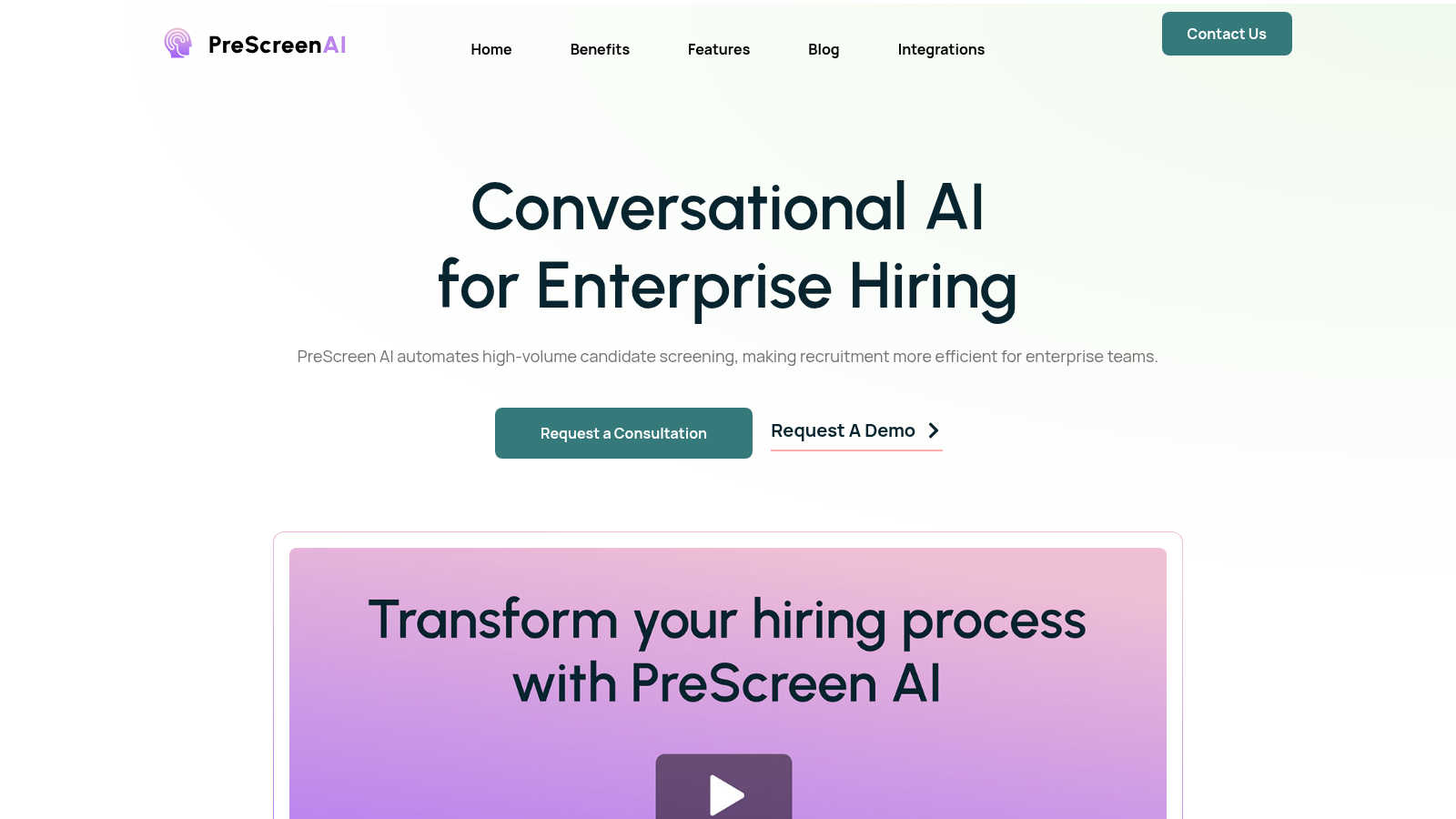 PreScreen AI AI tool interface and features
