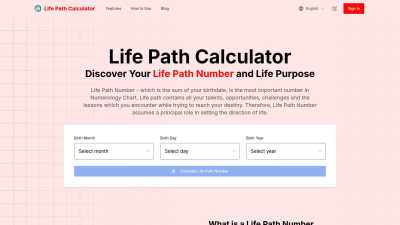 Life Path Calculator - AI Tool, SaaS, or Software for Coaching