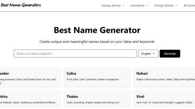 Best Name Generators - AI Tool, SaaS, or Software for AI Assistants