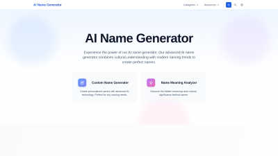 AI The Name - AI Tool, SaaS, or Software for Generative Art