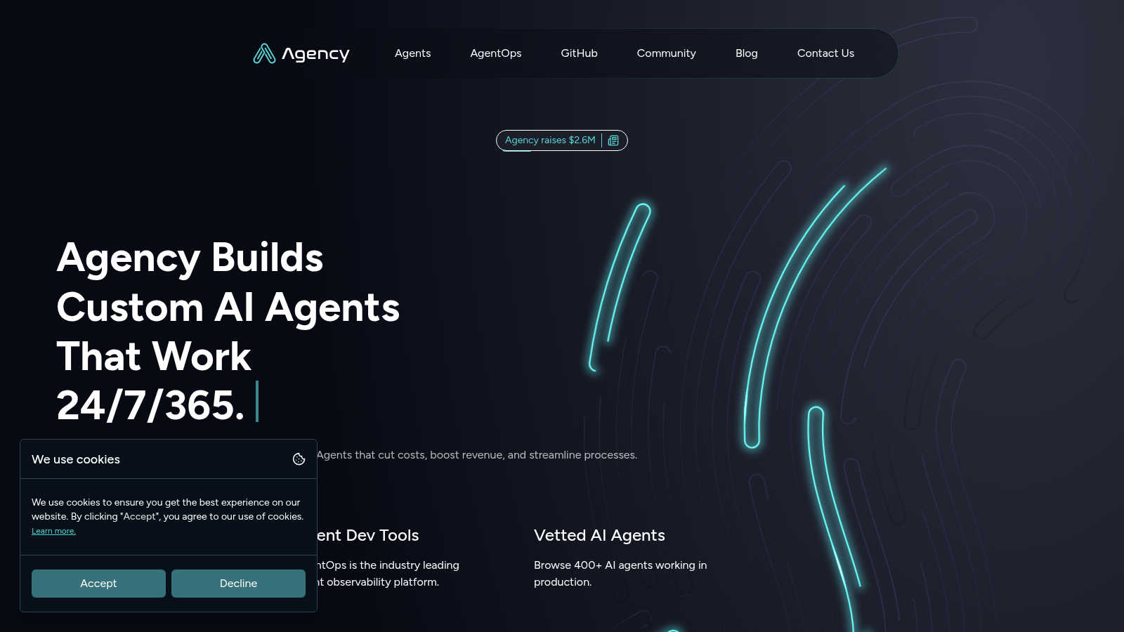 Agency AI AI tool interface and features