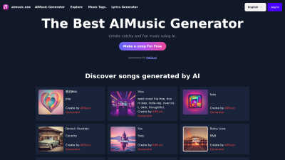 aimusic.one - AI Tool, SaaS, or Software for Content Creation