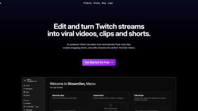 StreamGen - AI Tool, SaaS, or Software for Video