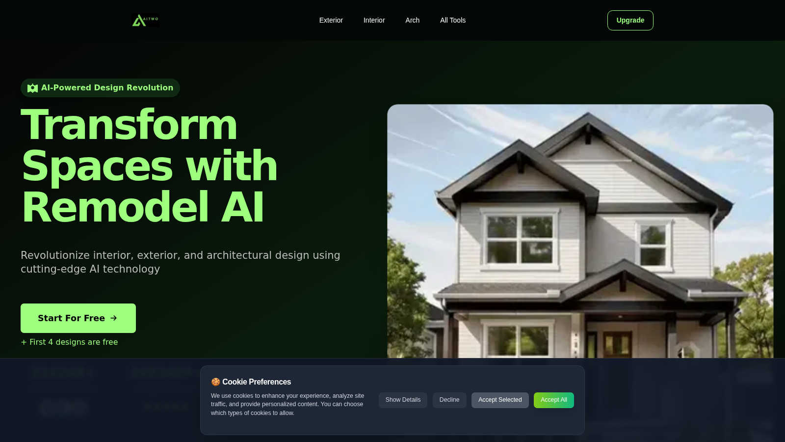 Remodel AI AI tool interface and features