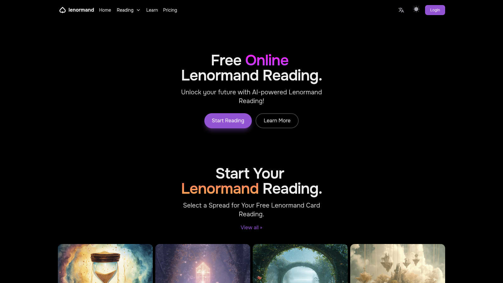 Lenormand Life AI tool interface and features