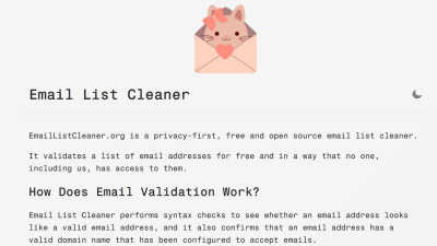 Email List Cleaner - AI Tool, SaaS, or Software for Email Tools