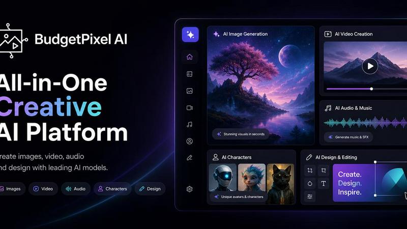 Budgetpixel AI application interface and features