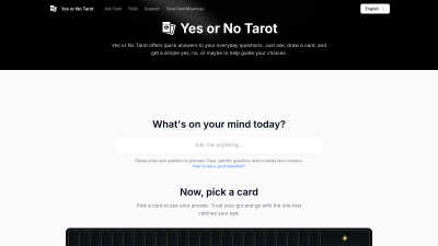 Yes or No Tarot - AI Tool, SaaS, or Software for Lifestyle & Entertainment