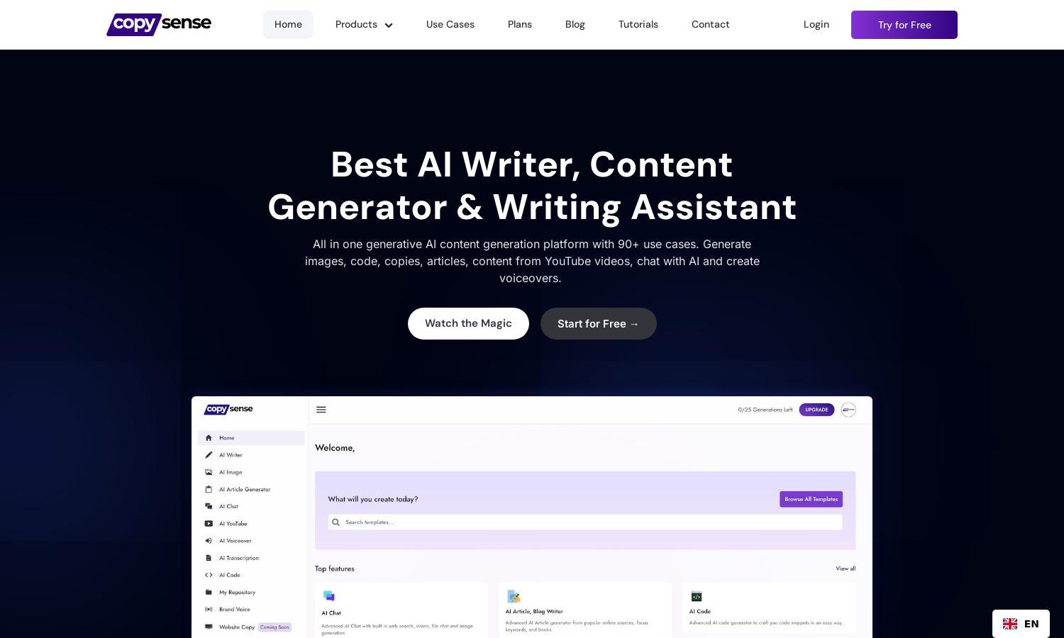 Copysense AI Website