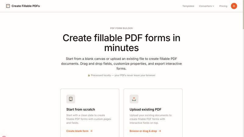 Create PDF from Excel Online application interface and features