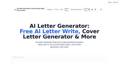 AI Letter Generator - AI Tool, SaaS, or Software for AI Assistants